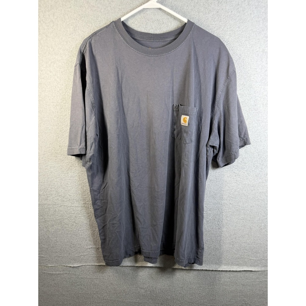 Carhartt Shirt Mens 2XL Blue K87 Pocket Workwear Tagless Cotton T-Shirt